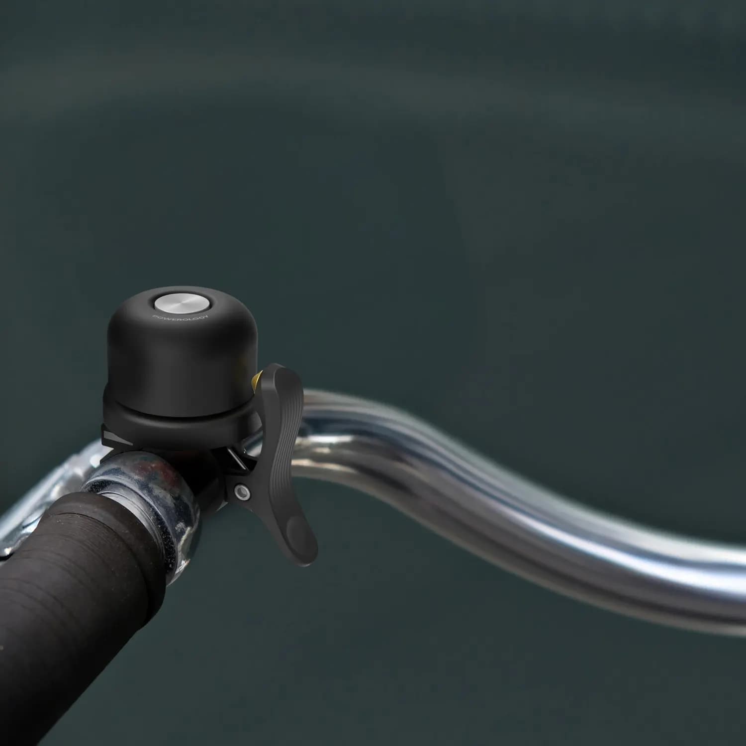 Powerology Bicycle & Scooter Bell - Anti-Theft with Airtag Mount, Black 2