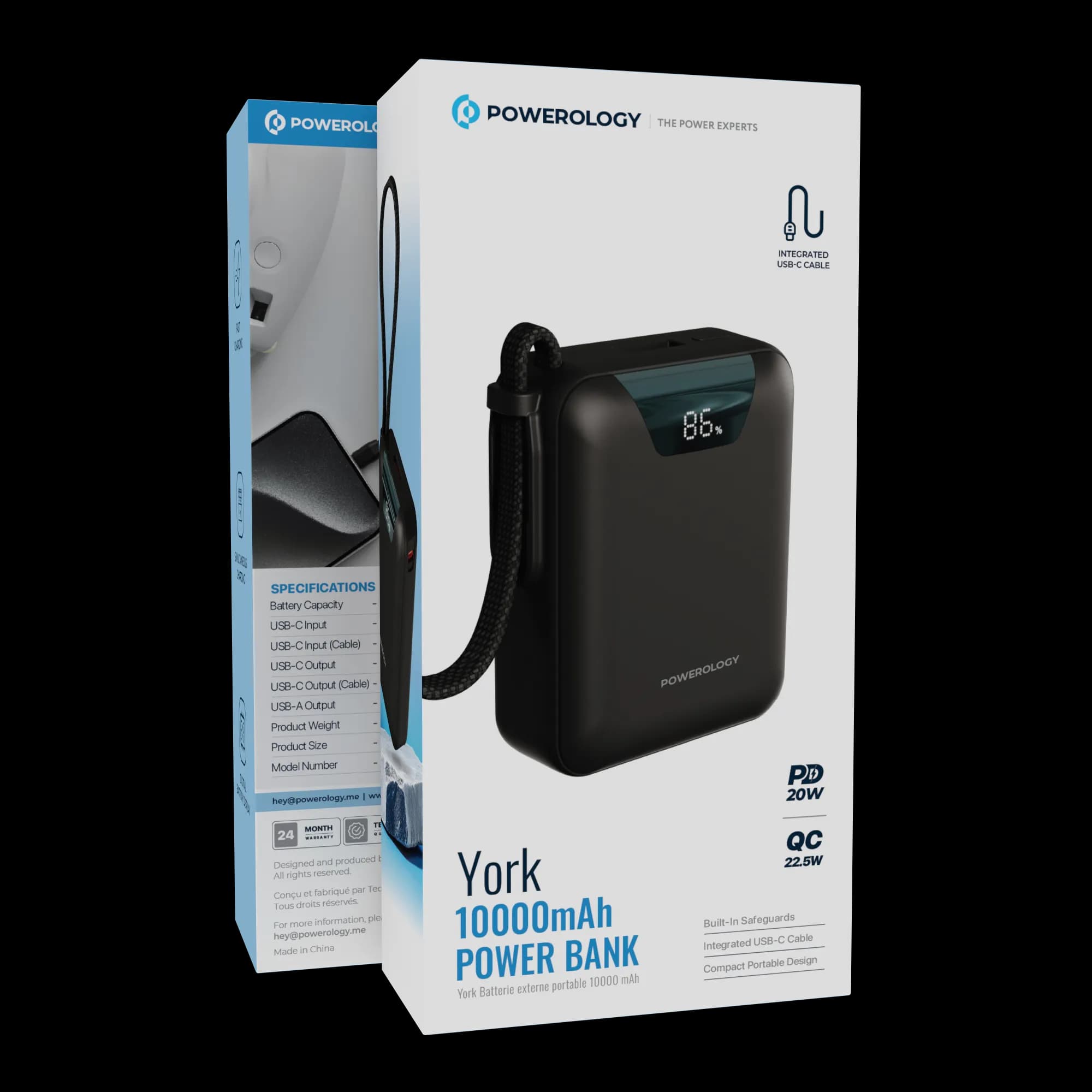Powerology York Power Bank PPBM101BK 10000mAh - Black 2