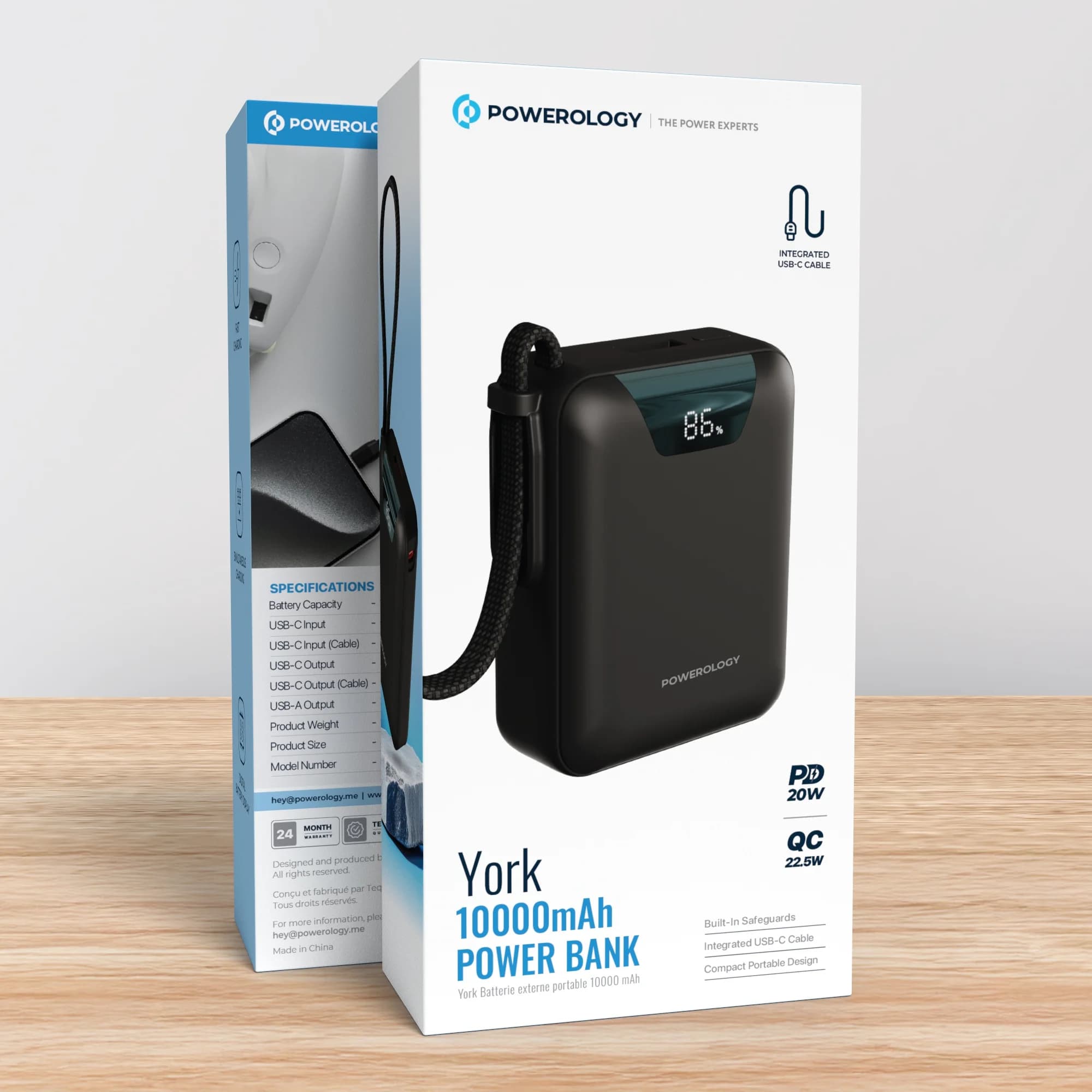 Powerology York Power Bank PPBM101BK 10000mAh - Black 3