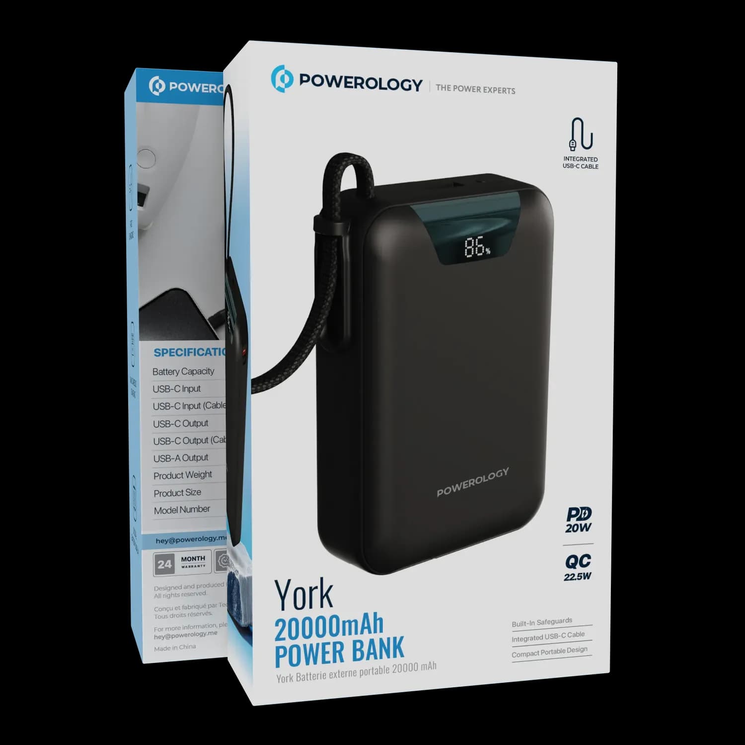 Powerology York Power Bank 20000mAh, Black 5