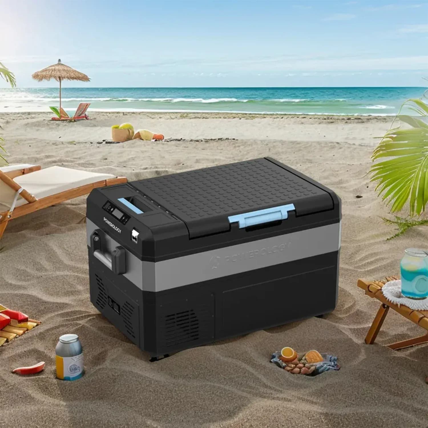 Powerology Solar Recharge Fridge Freezer - 55L, Black 3
