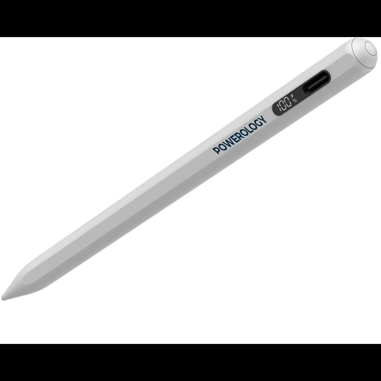 Powerology Stylus Pen - Real-time Display, Type-C Charging, White 5