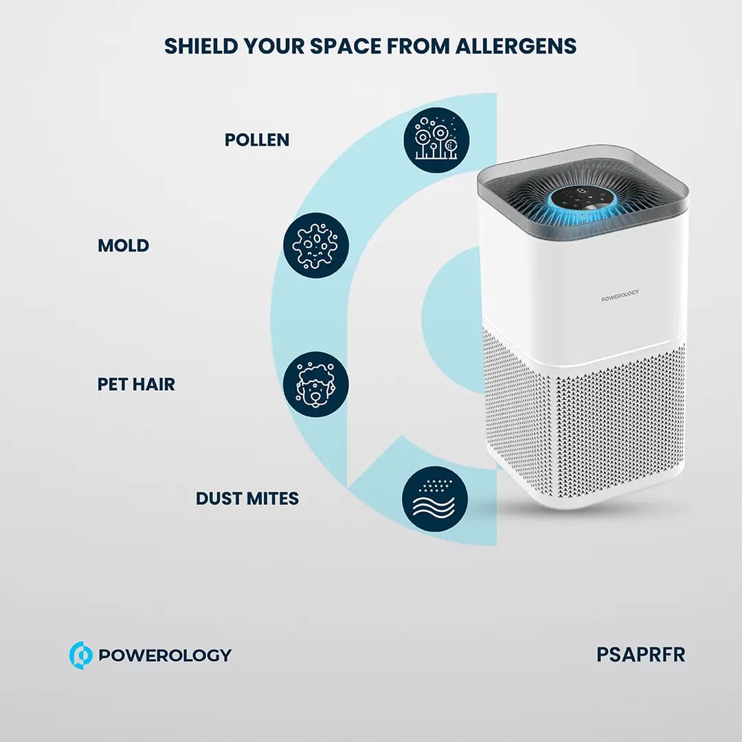 Powerology Air Purifier - H13 HEPA, UV-C, White 3