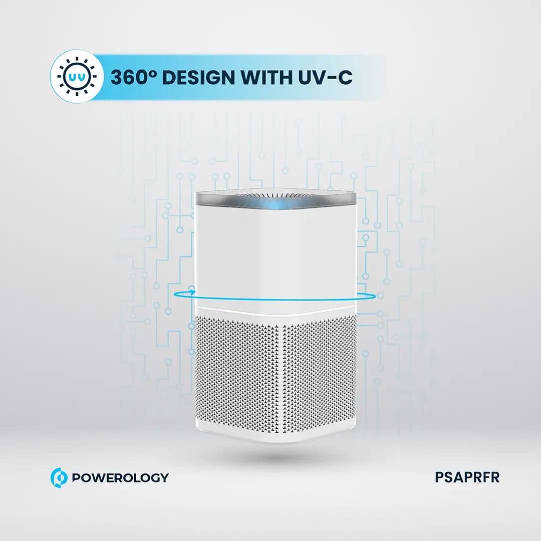 Powerology Air Purifier - H13 HEPA, UV-C, White 4
