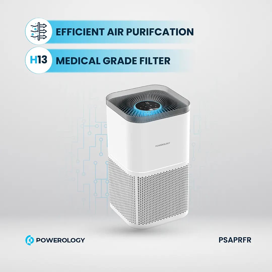 Powerology Air Purifier - H13 HEPA, UV-C, White 5