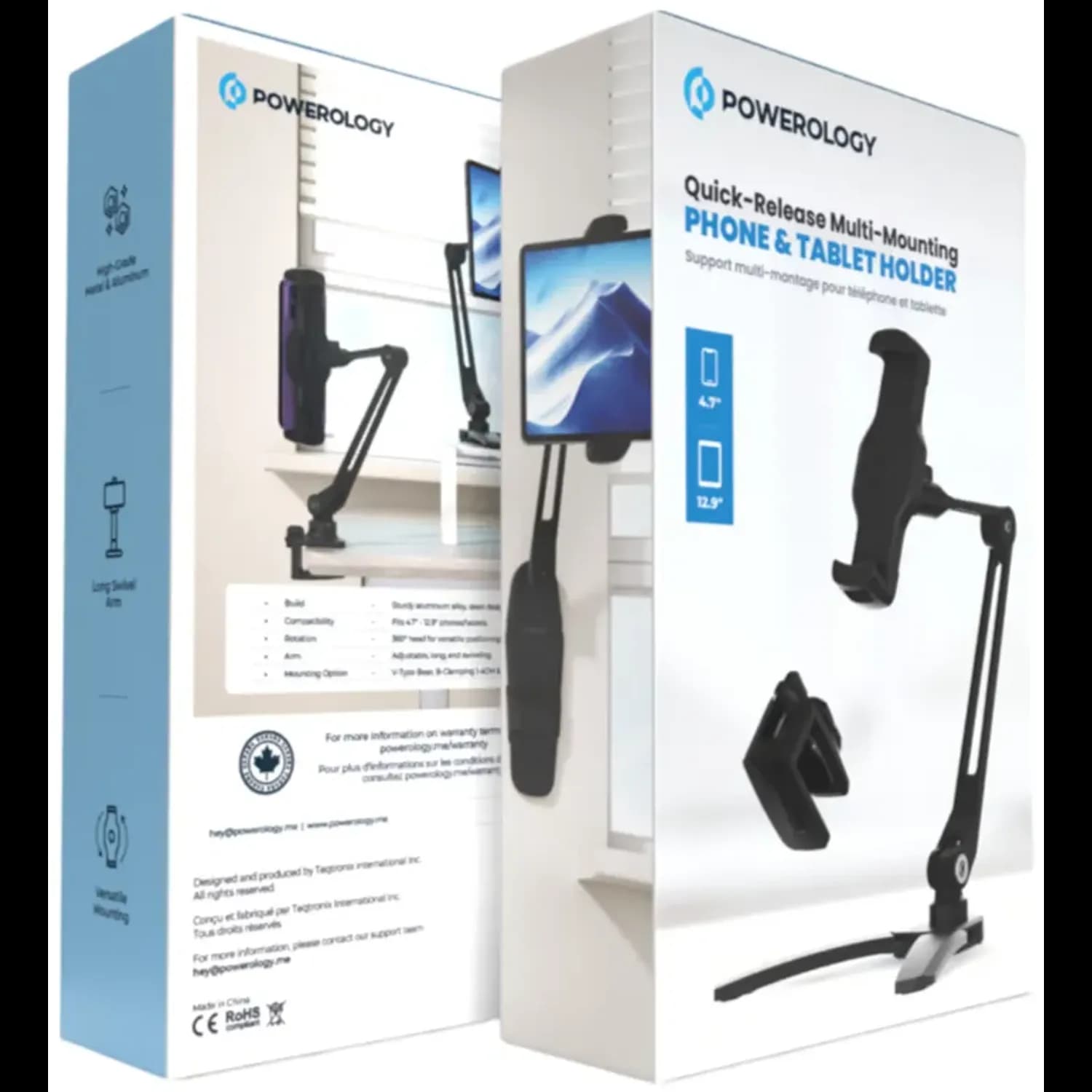 Powerology Phone & Tablet Holder - Quick-Release, Black 2