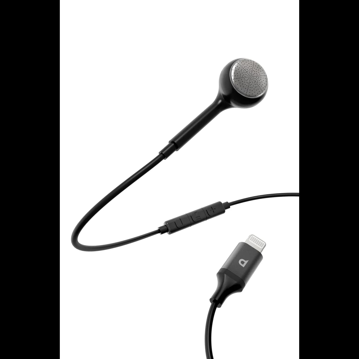 Powerology Mono Earphone - MFi Lightning, White — Black 1 Powerology Mono Earphone - MFi Lightning, White — Black 1