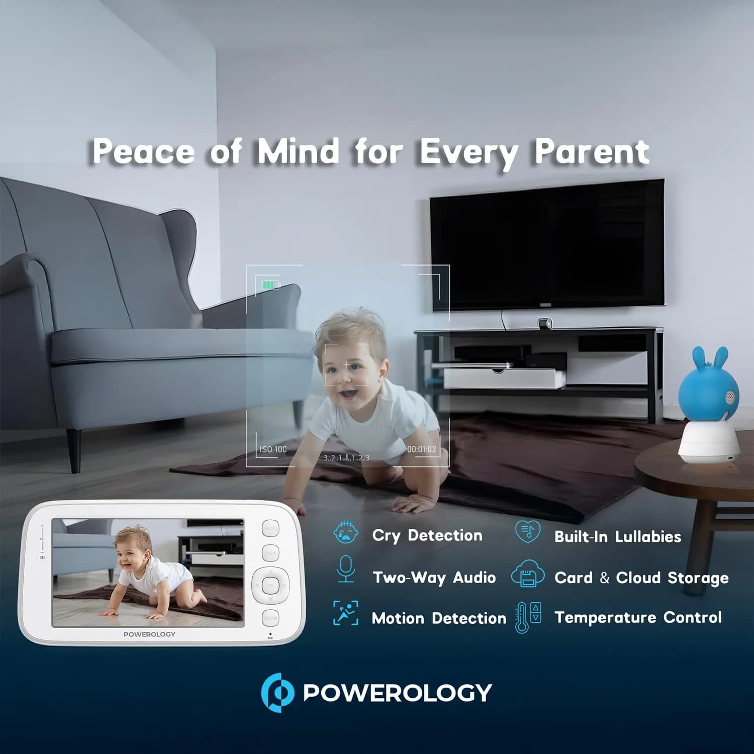 Powerology Baby Monitor - Full HD 1080P, AI Tracking 2