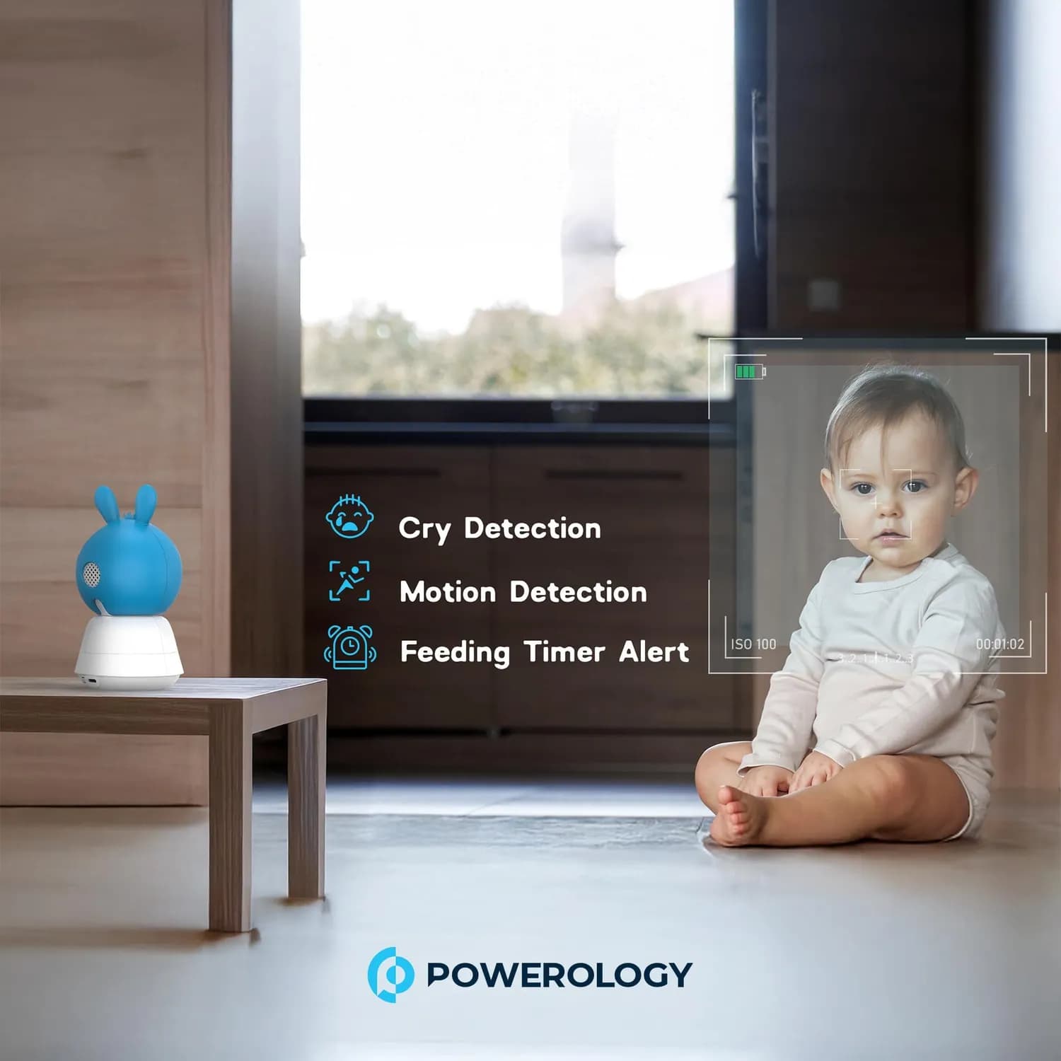 Powerology Baby Monitor - Full HD 1080P, AI Tracking 3
