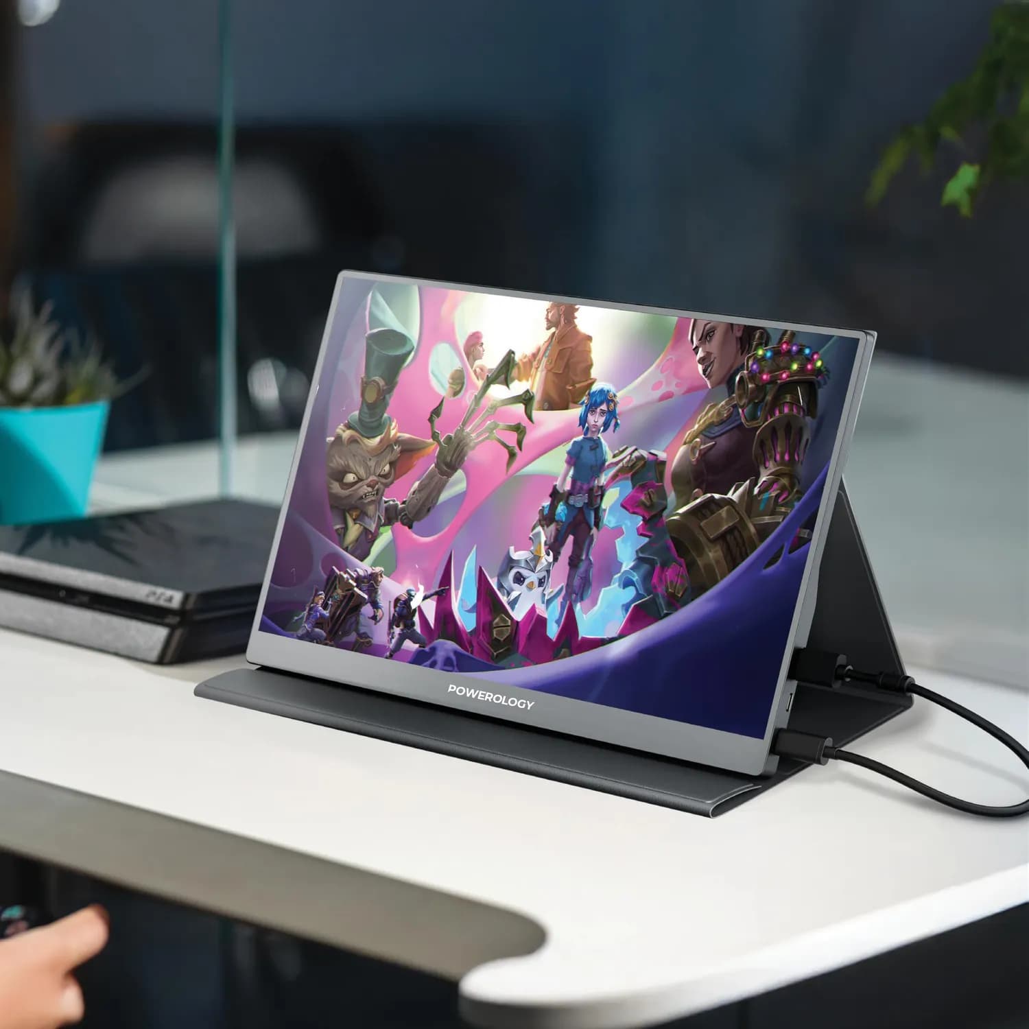 Powerology Portable Monitor - 15.6" FHD 144Hz IPS, Black 2