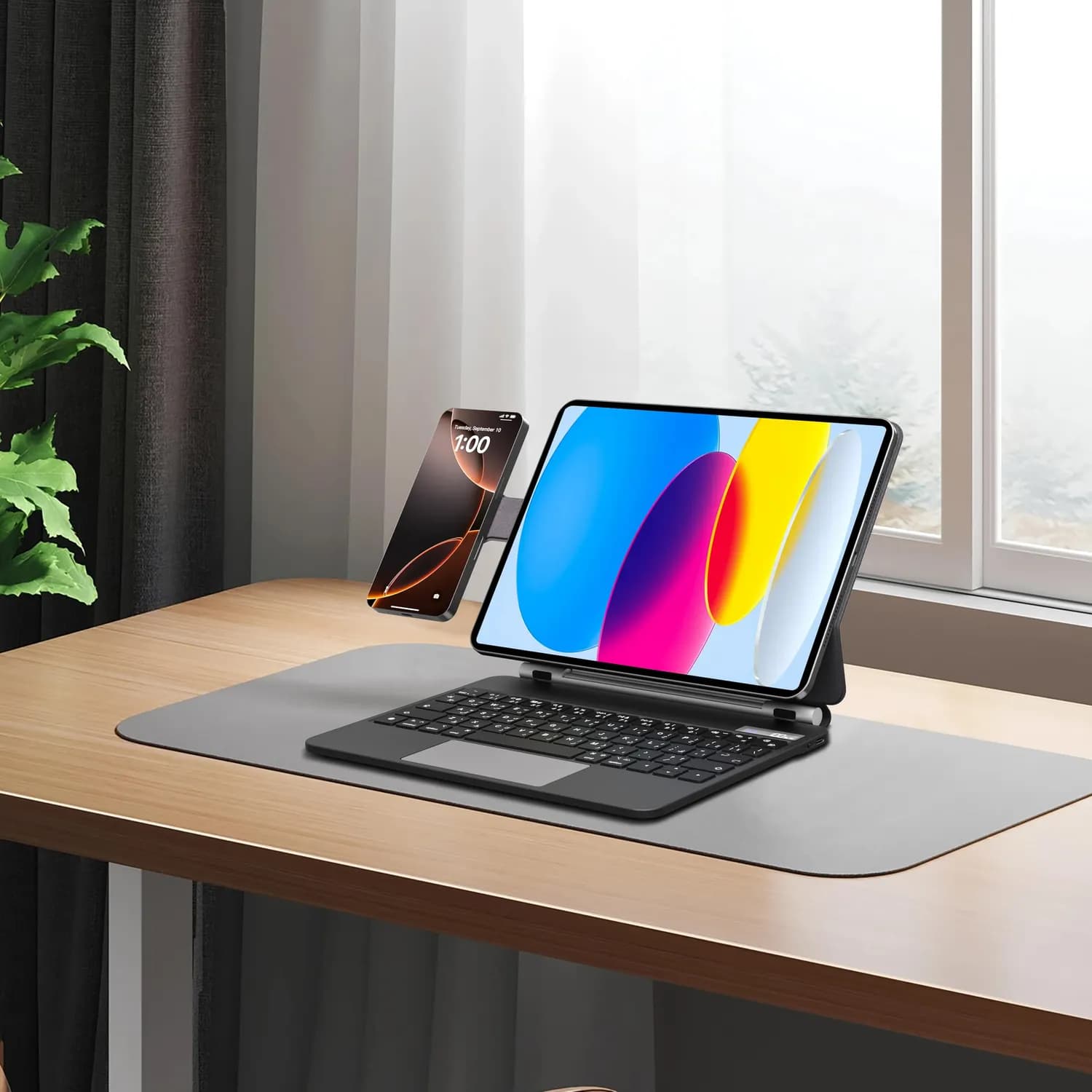 Powerology Wireless Keyboard Case - Magnetic Holder, RGB Backlight, Bluetooth 5.1 3