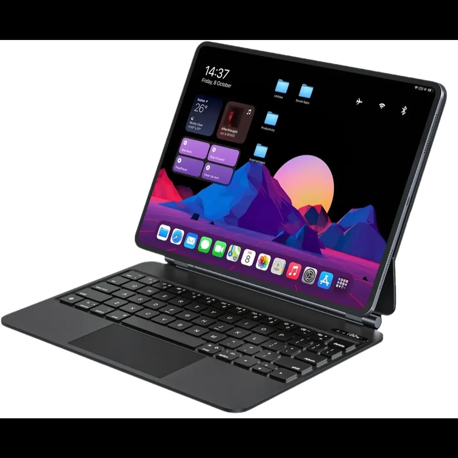 Powerology Wireless Keyboard Case Smartcase Pro+ - iPad 10th Gen, Black 2