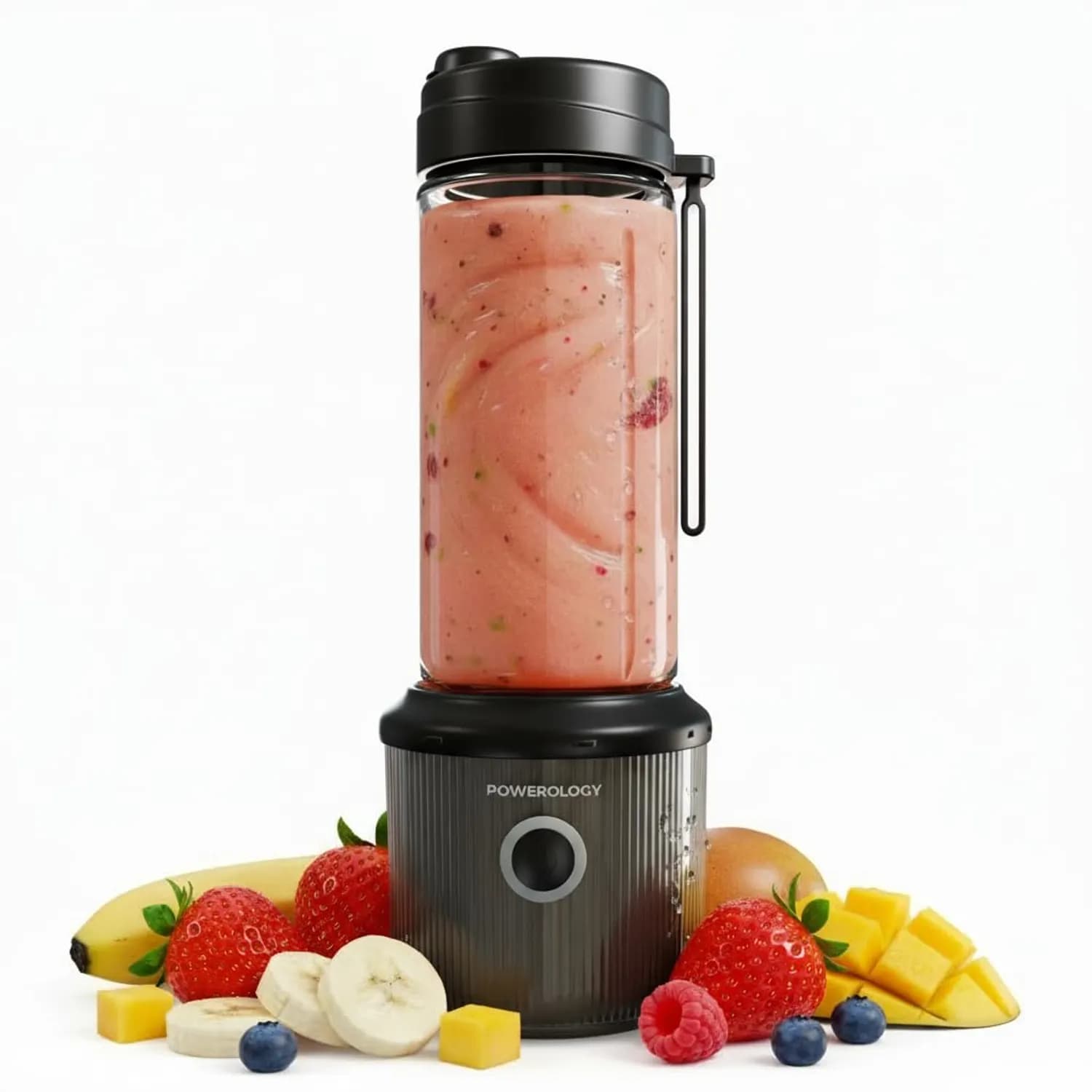 Powerology Portable Blender - 450ml, 126W, White — Black 1 Powerology Portable Blender - 450ml, 126W, White — Black 1