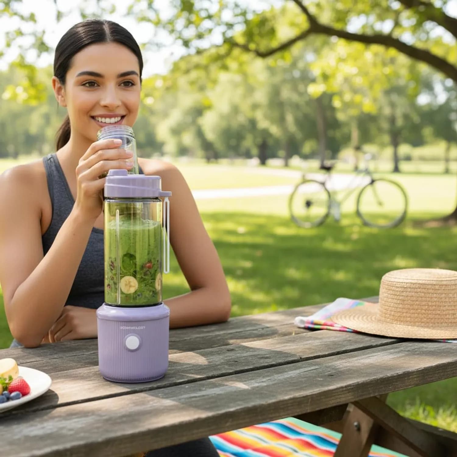 Powerology Portable Smoothie Blender - 1L, USB-C Rechargeable, Lavender 2