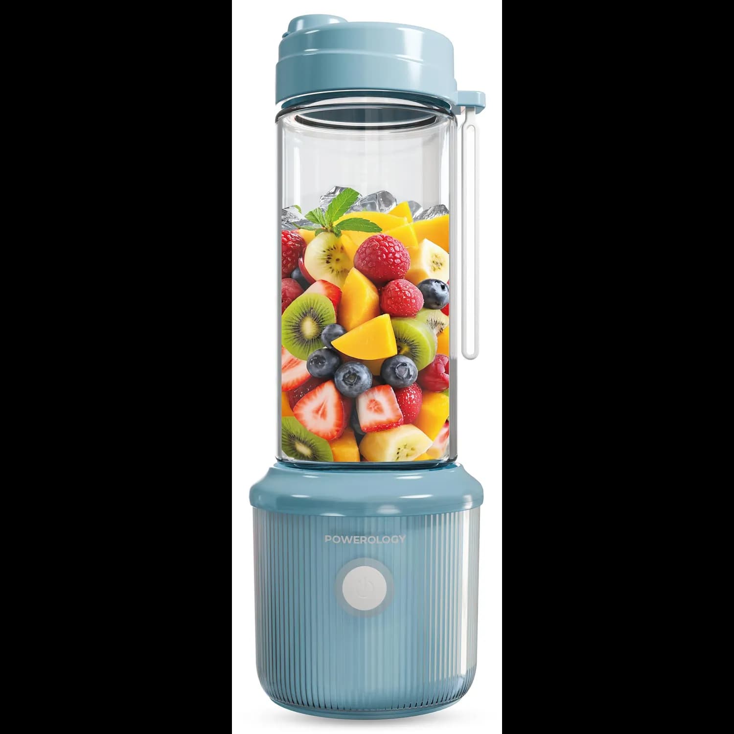 Powerology Portable Smoothie Blender - 1L, USB-C Rechargeable, Light Blue 3