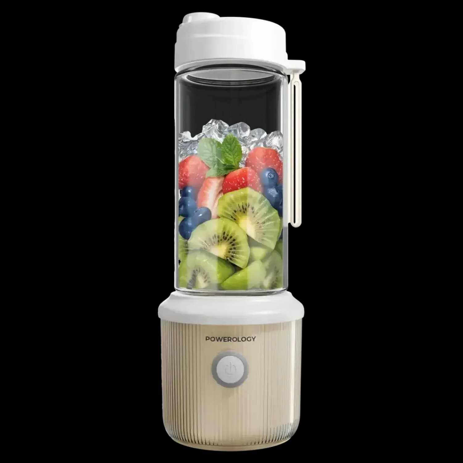 Powerology Portable Blender - 450ml, 126W, White — Black 2