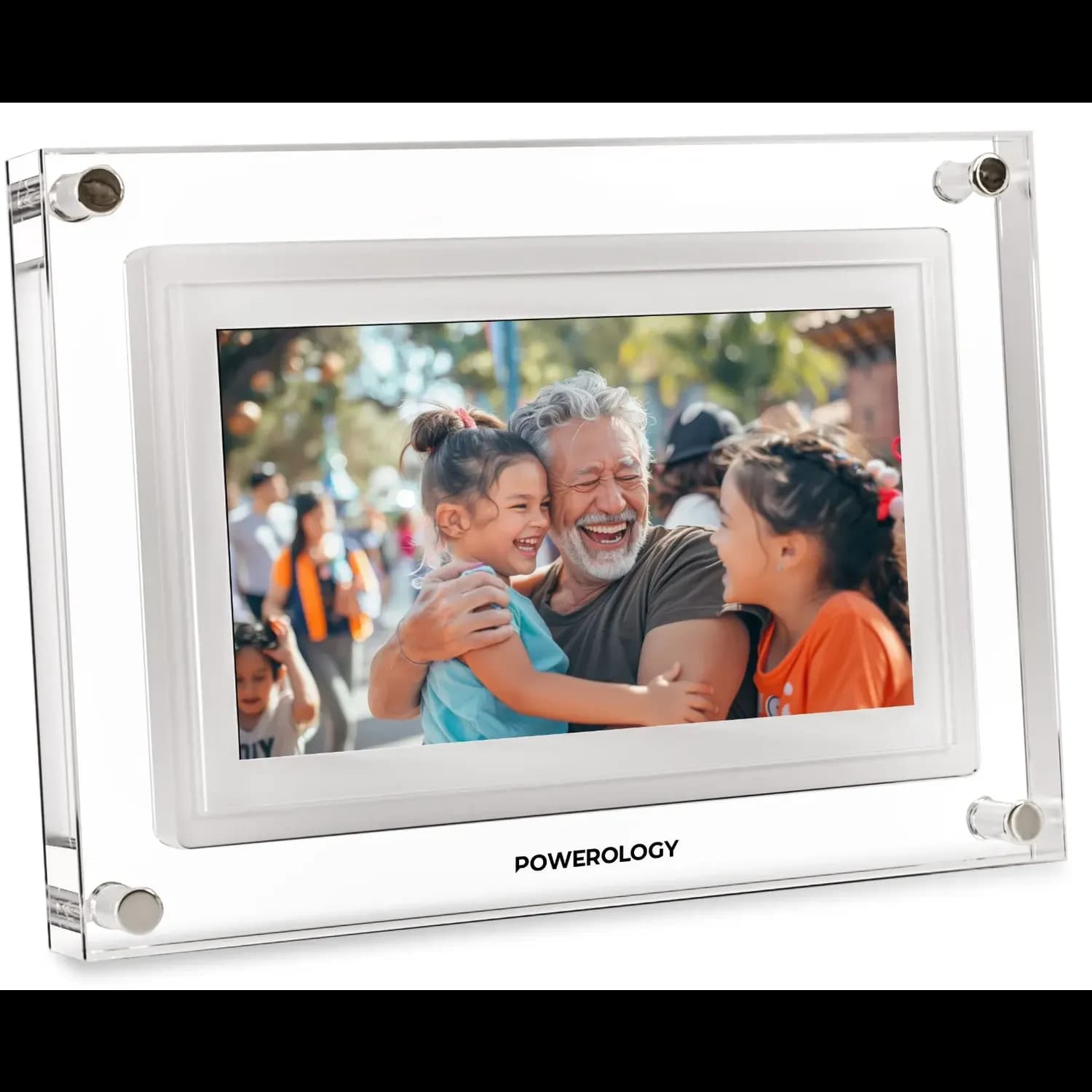 Powerology Digital Photo Frame - 10" Touchscreen, White 4