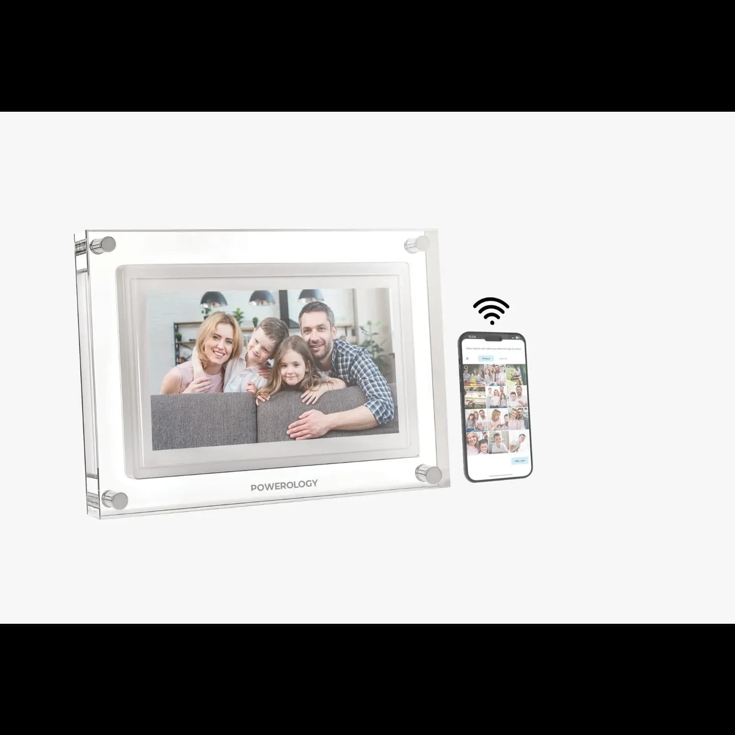 Powerology Digital Photo Frame - 10" Touchscreen, White 1 Powerology Digital Photo Frame - 10" Touchscreen, White 1