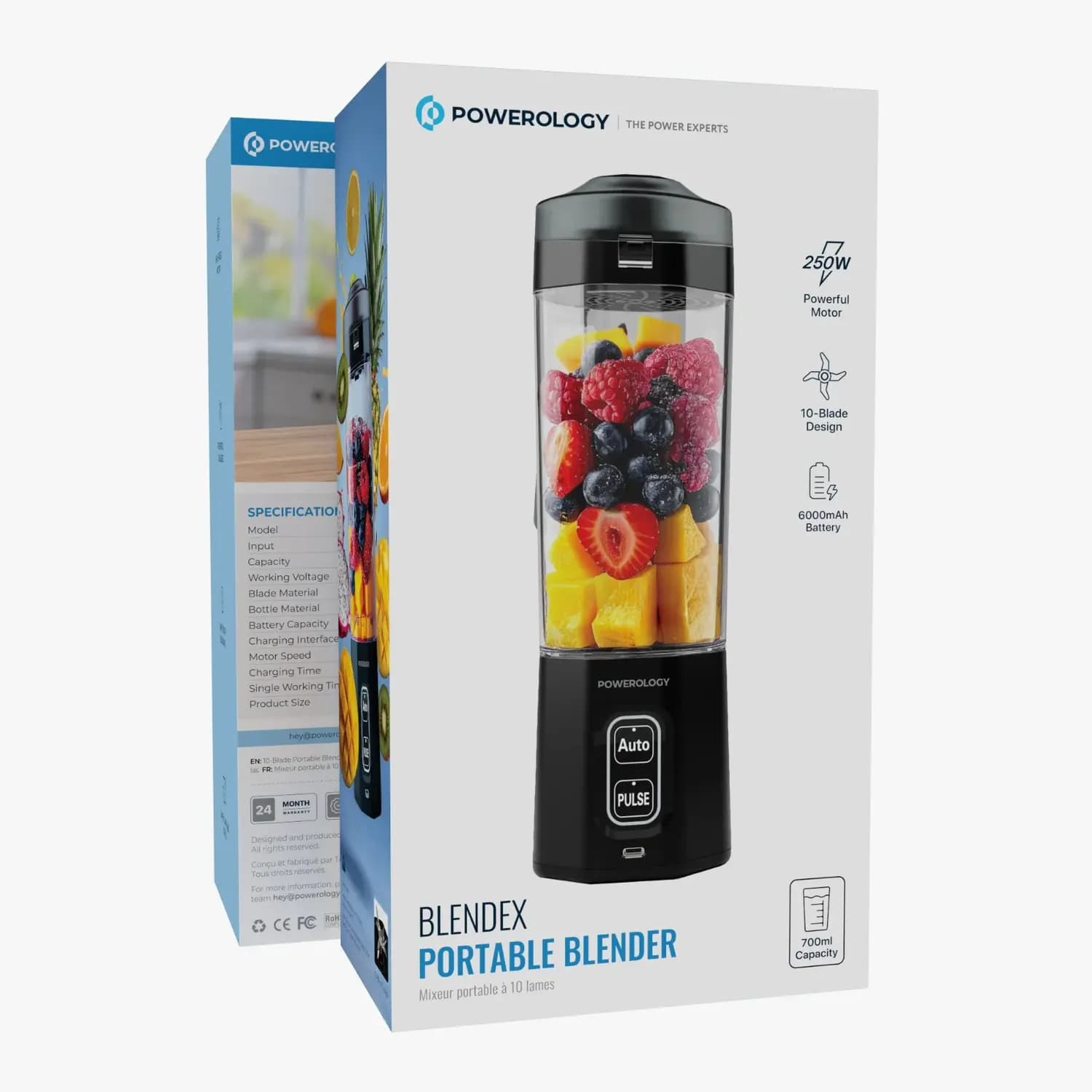 Powerology Portable Blender - 700mL, Black 1 Powerology Portable Blender - 700mL, Black 1