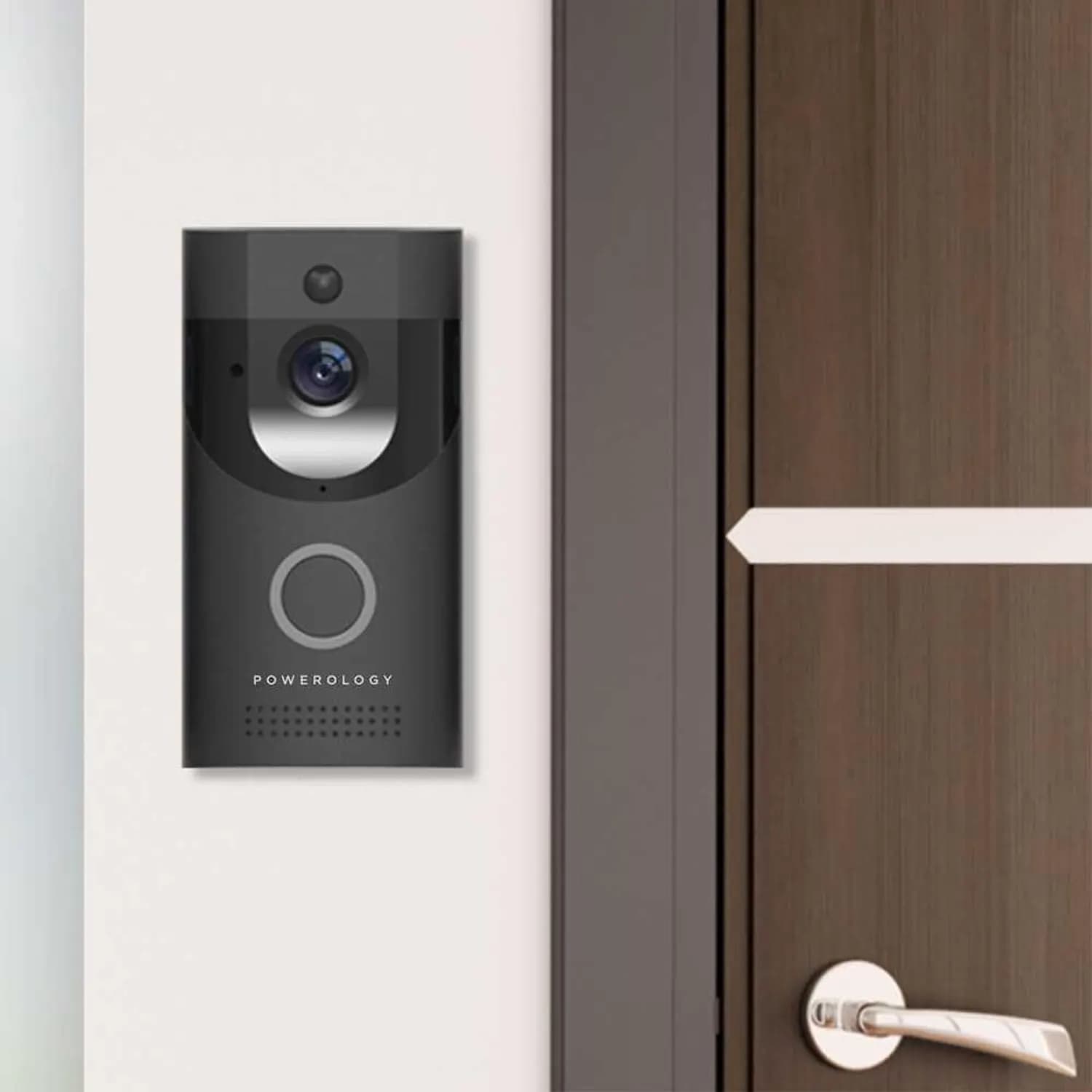 Powerology Video Doorbell - Motion Sensor, Night Vision, Black 4