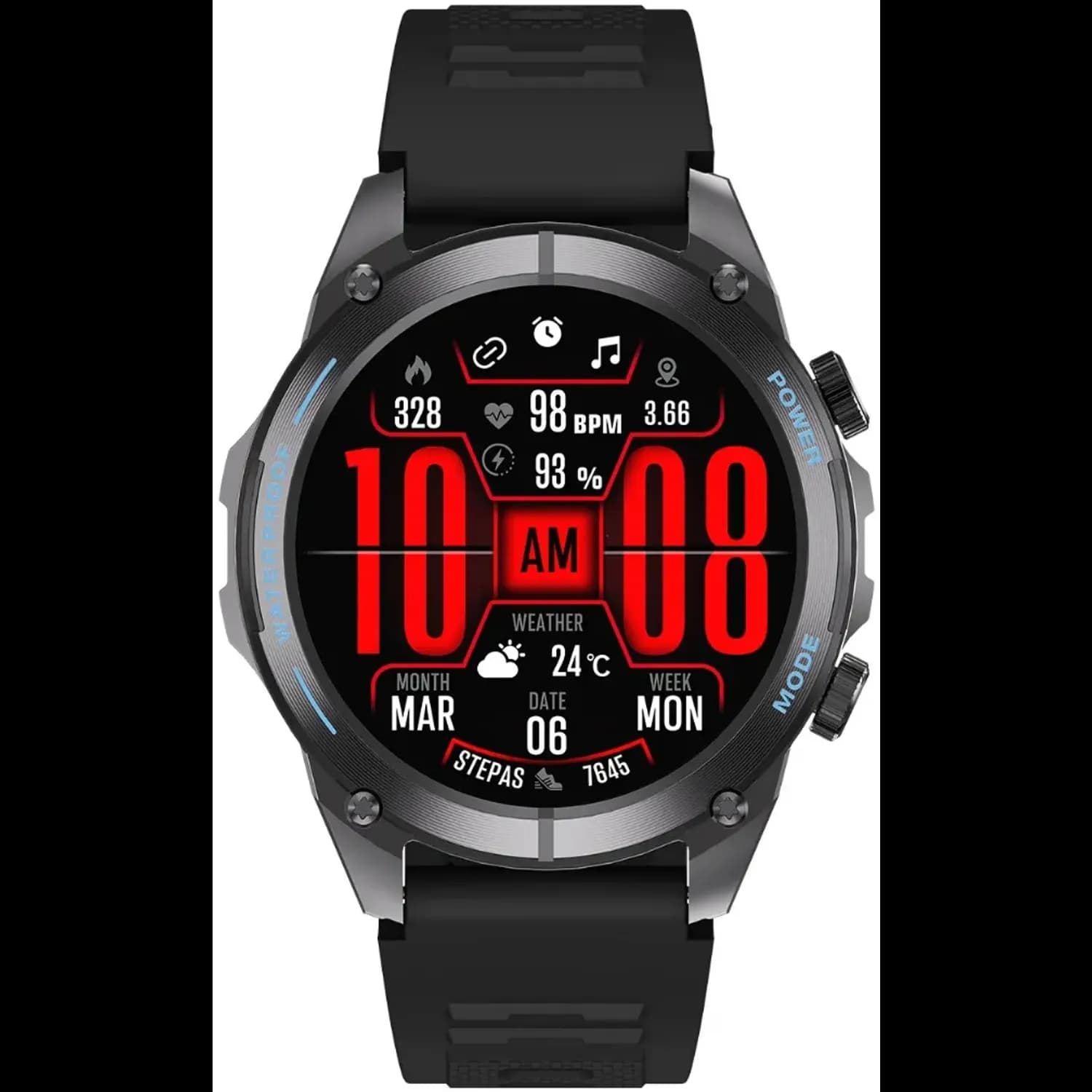 Powerology Smart Watch Titan - Rugged GPS, Khaki — Black 1 Powerology Smart Watch Titan - Rugged GPS, Khaki — Black 1