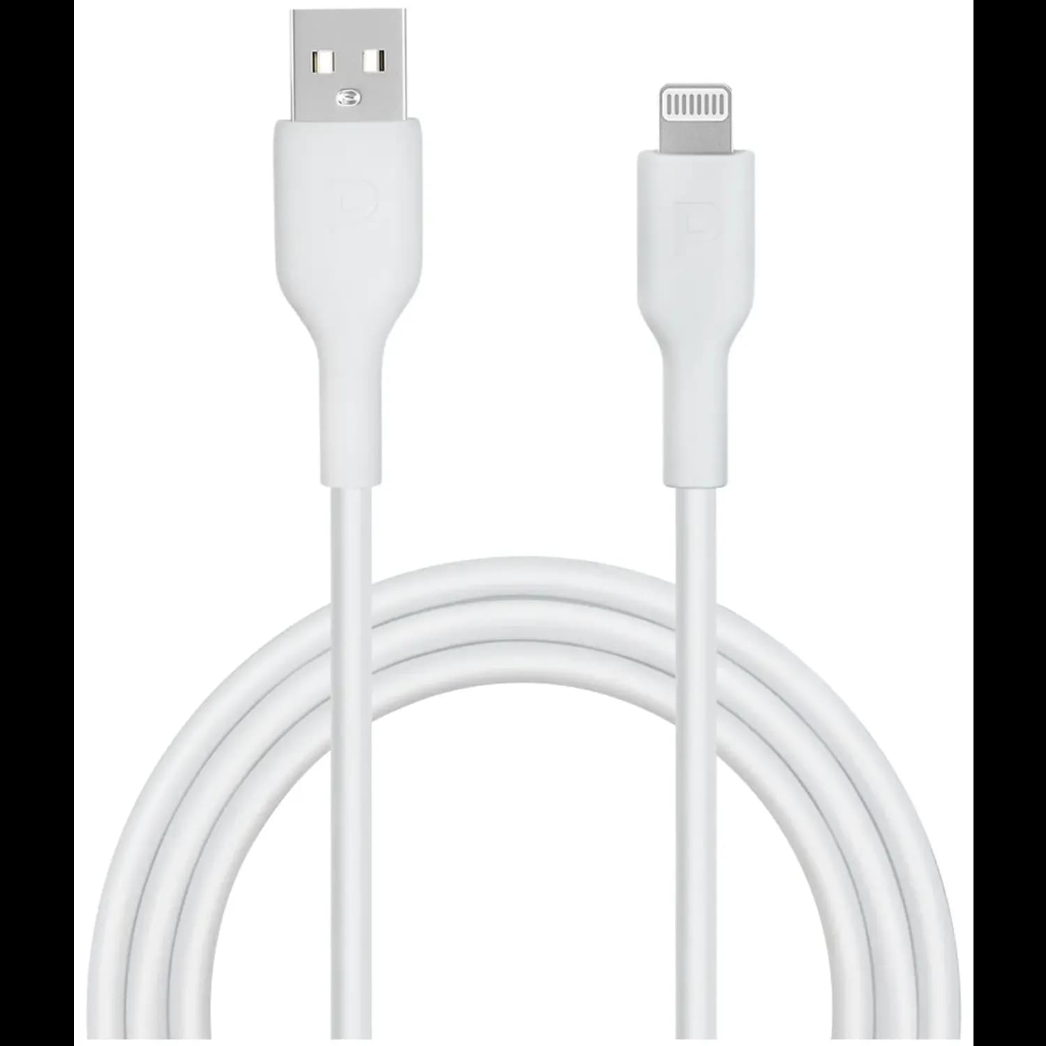 Powerology Cable - USB-A to Lightning 1.2m, White — Black 2
