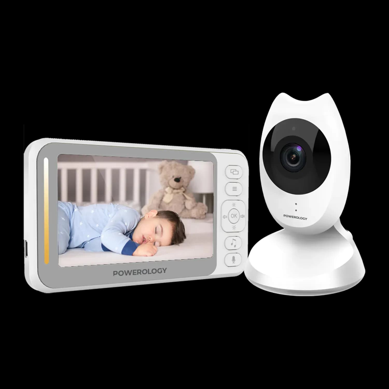 Powerology Baby Monitor - Two-Way Audio, White 2