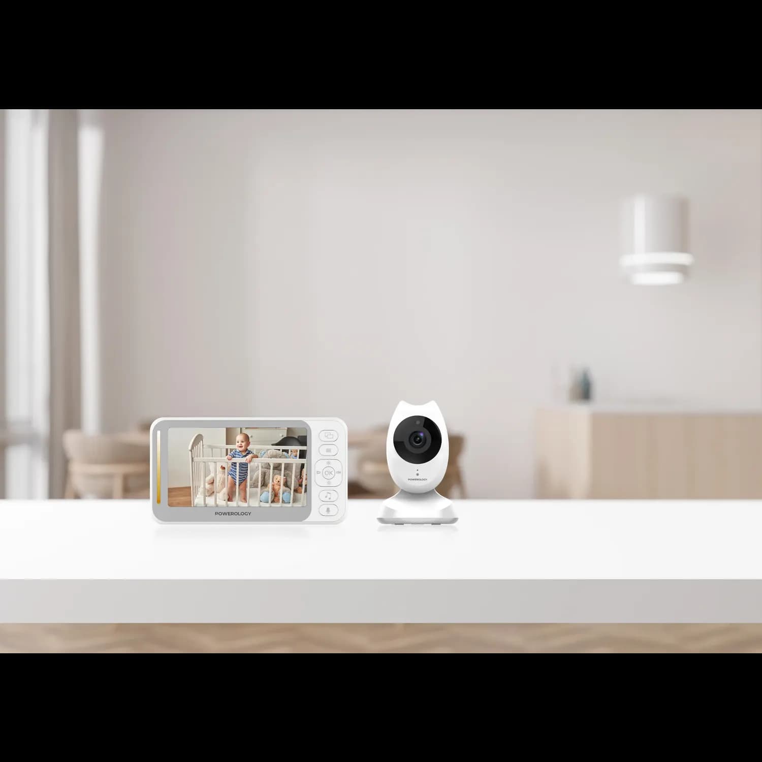 Powerology Baby Monitor - Two-Way Audio, White 5