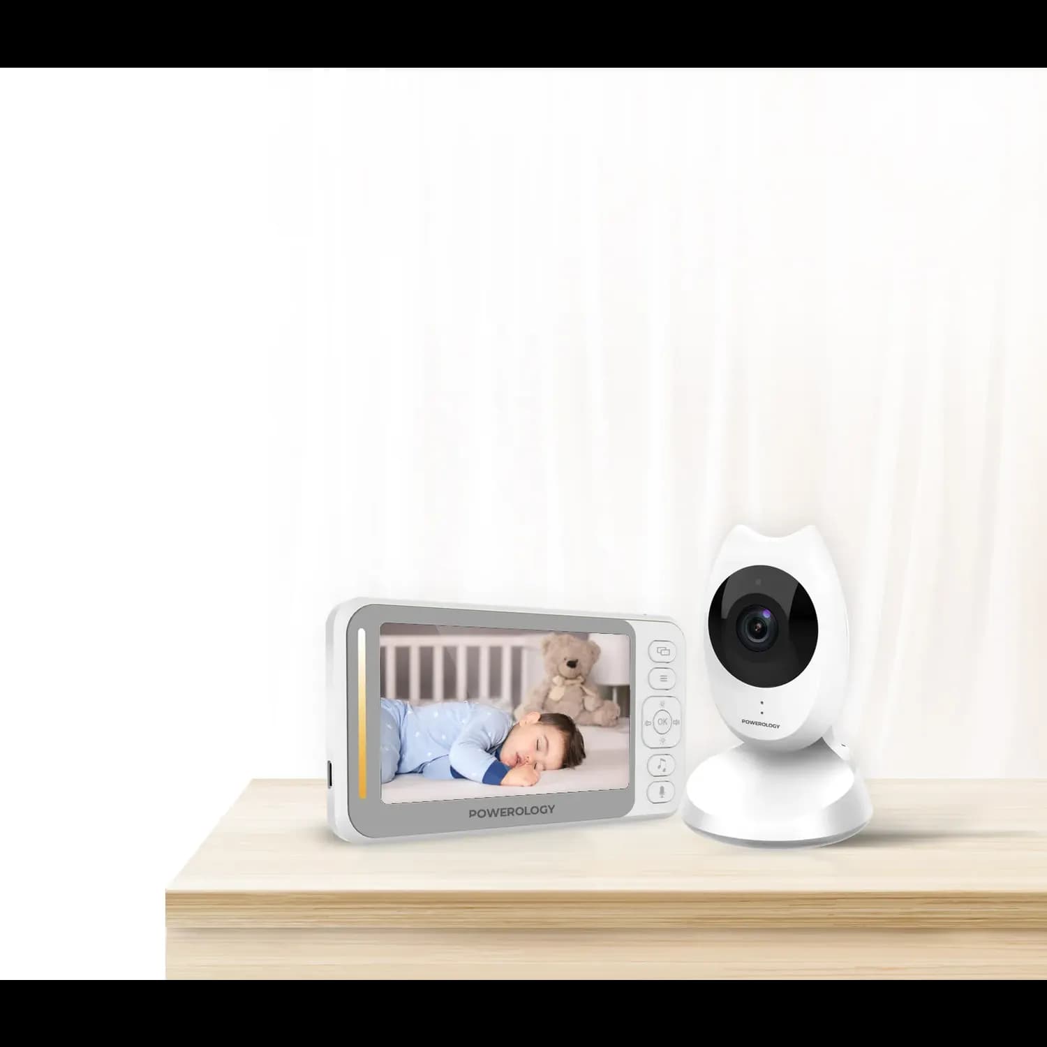Powerology Baby Monitor - Two-Way Audio, White 1 Powerology Baby Monitor - Two-Way Audio, White 1
