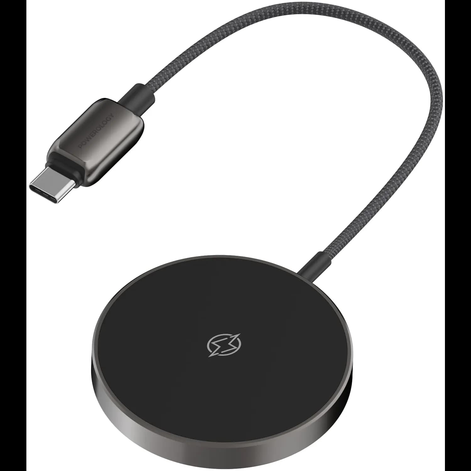 Powerology Wireless Charging Pad Zinco Series - 15W Fast Charge, Gray 2