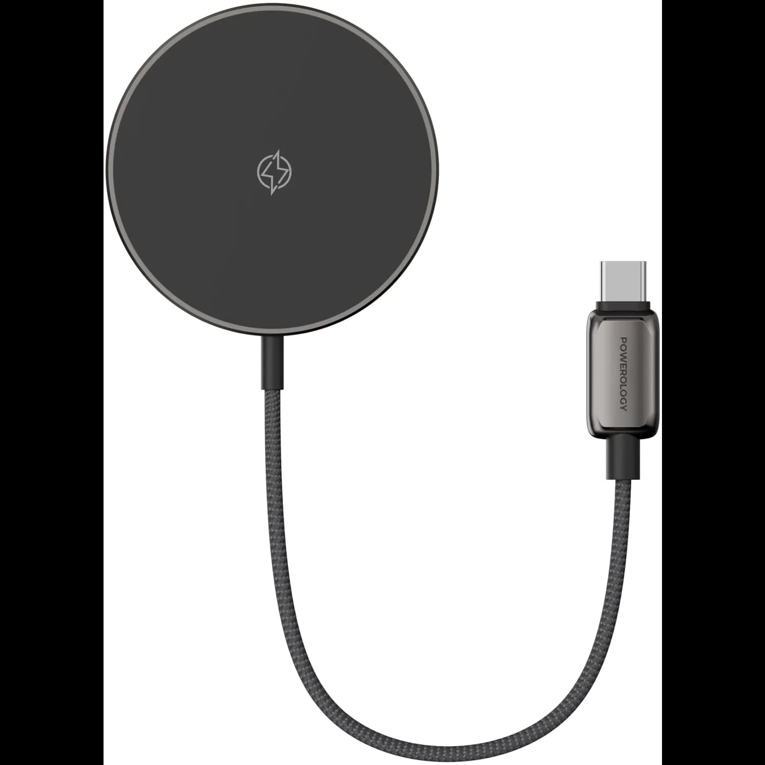 Powerology Wireless Charging Pad Zinco Series - 15W Fast Charge, Gray 3