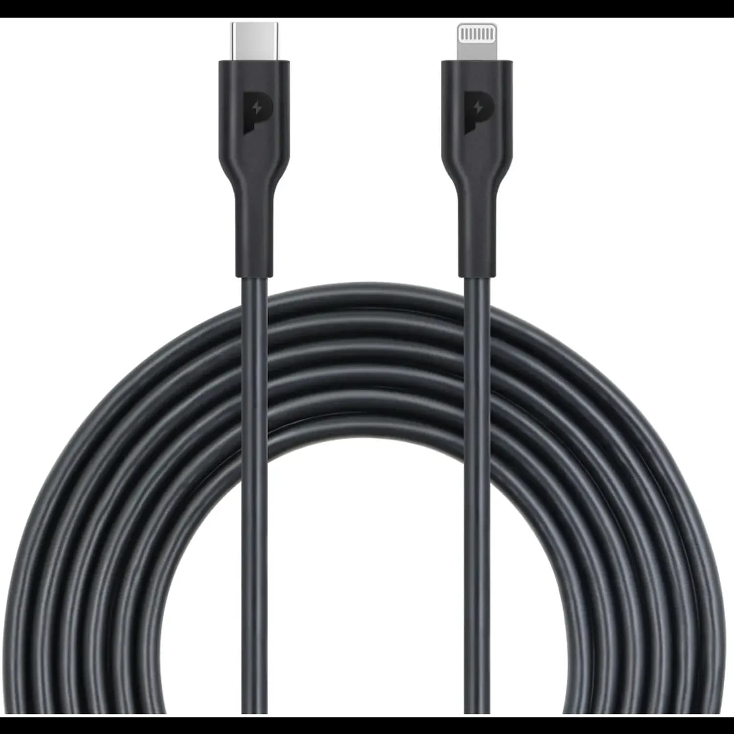 Powerology Cable Type-C to Lightning - 60W PD, White — Black 1 Powerology Cable Type-C to Lightning - 60W PD, White — Black 1