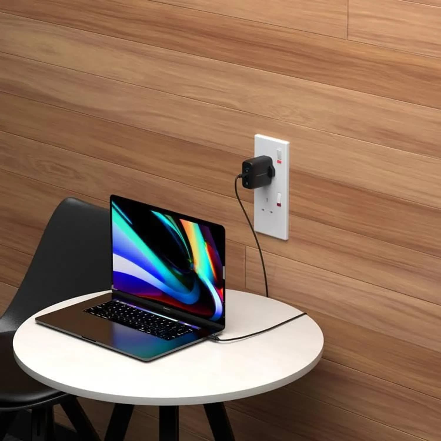 Powerology GaN Charger - 45W Dual Port PD & QC 3.0, Black 5
