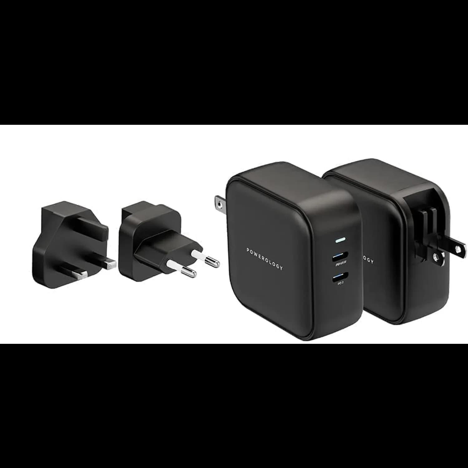 Powerology GaN Charger - 65W Dual-Port, Black 2