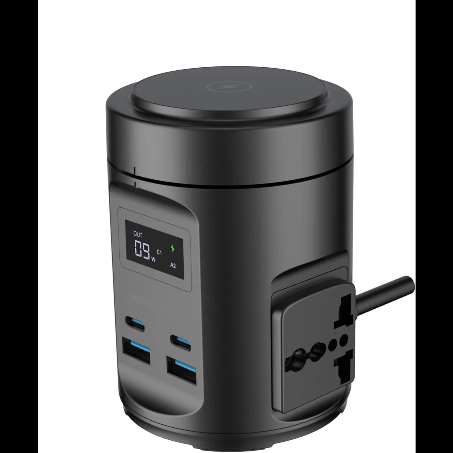 Powerology Magsafe Power Hub - 65W PD, 15W Wireless, UK Plug, Black 1