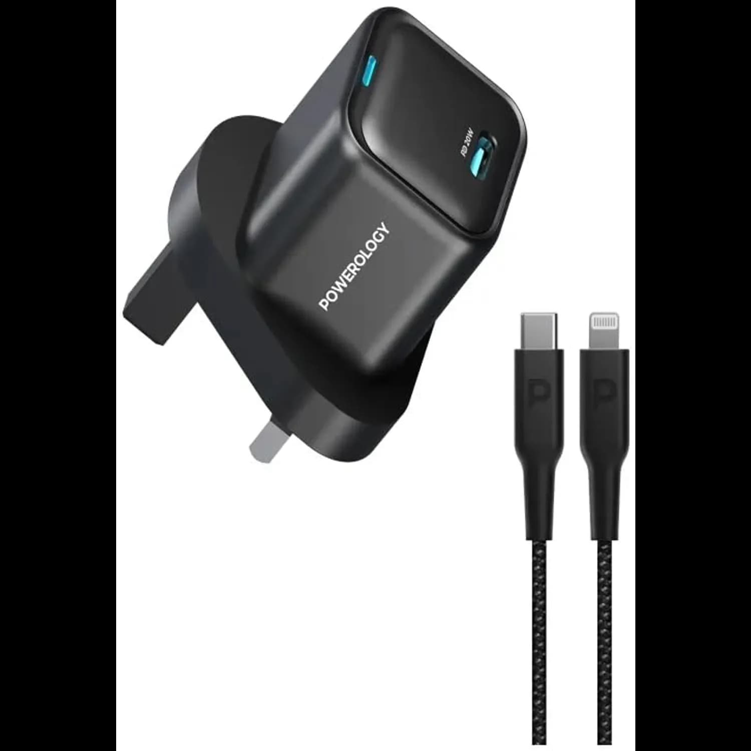 Powerology PD Charger - 20W USB-C with 27W Lightning Cable 3