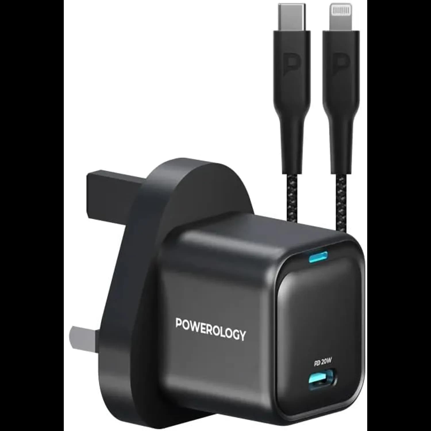 Powerology PD Charger - 20W USB-C with 27W Lightning Cable 1