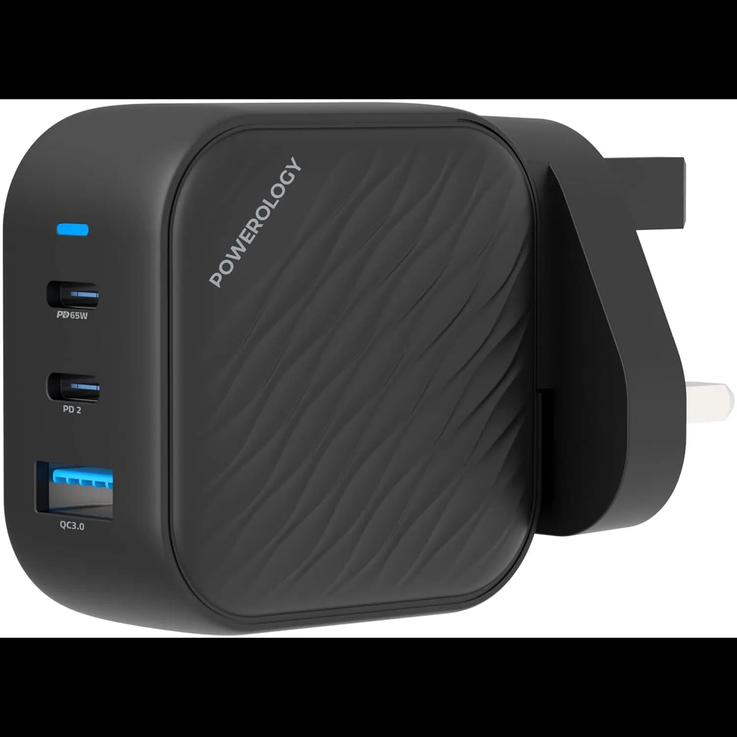 Powerology Charger - 65W Dual PD GaN, Black 1