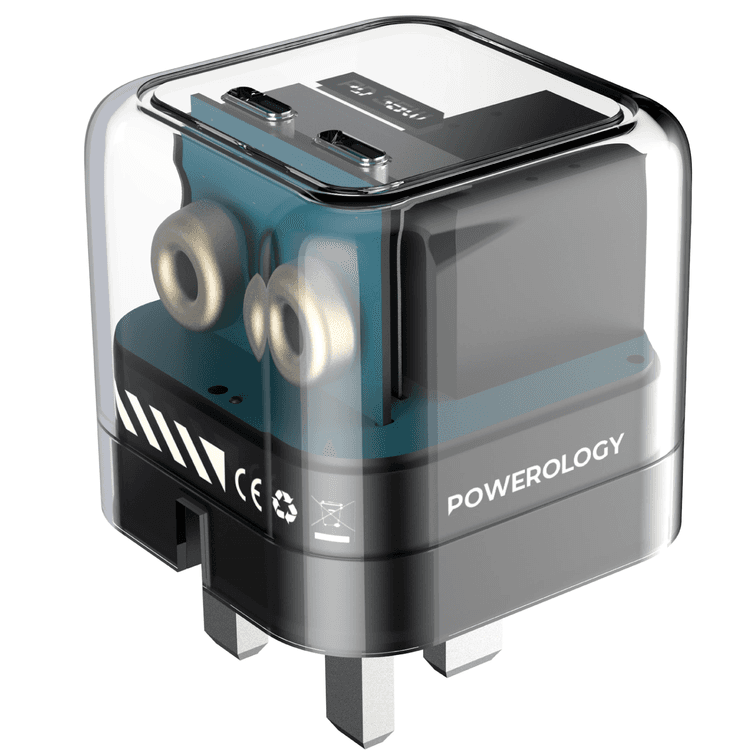 Powerology Charger Crystalline Series - Dual 35W PD GaN, Black 1 Powerology Charger Crystalline Series - Dual 35W PD GaN, Black 1