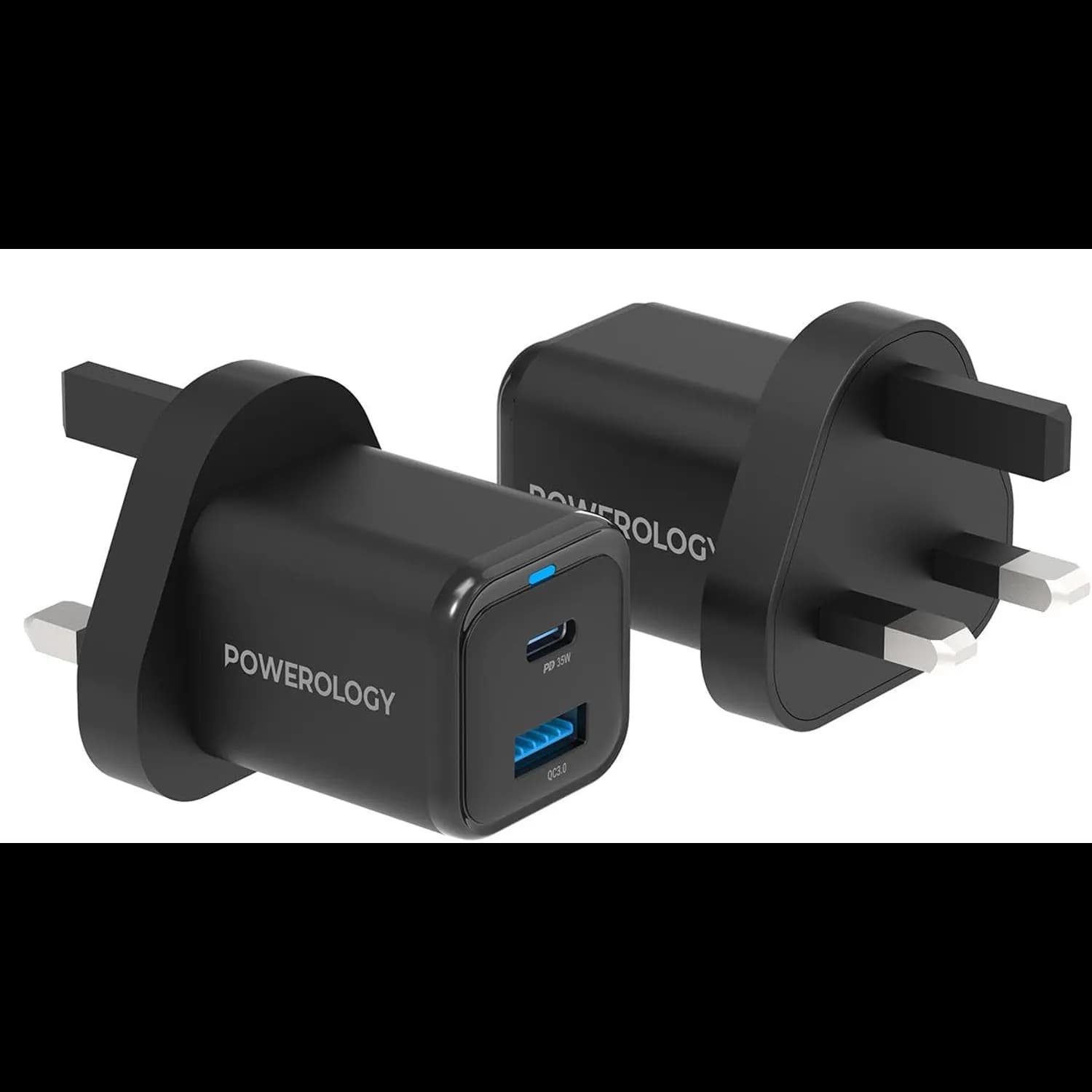 Powerology Quick Charger - 35W USB-C to Lightning, Black 2