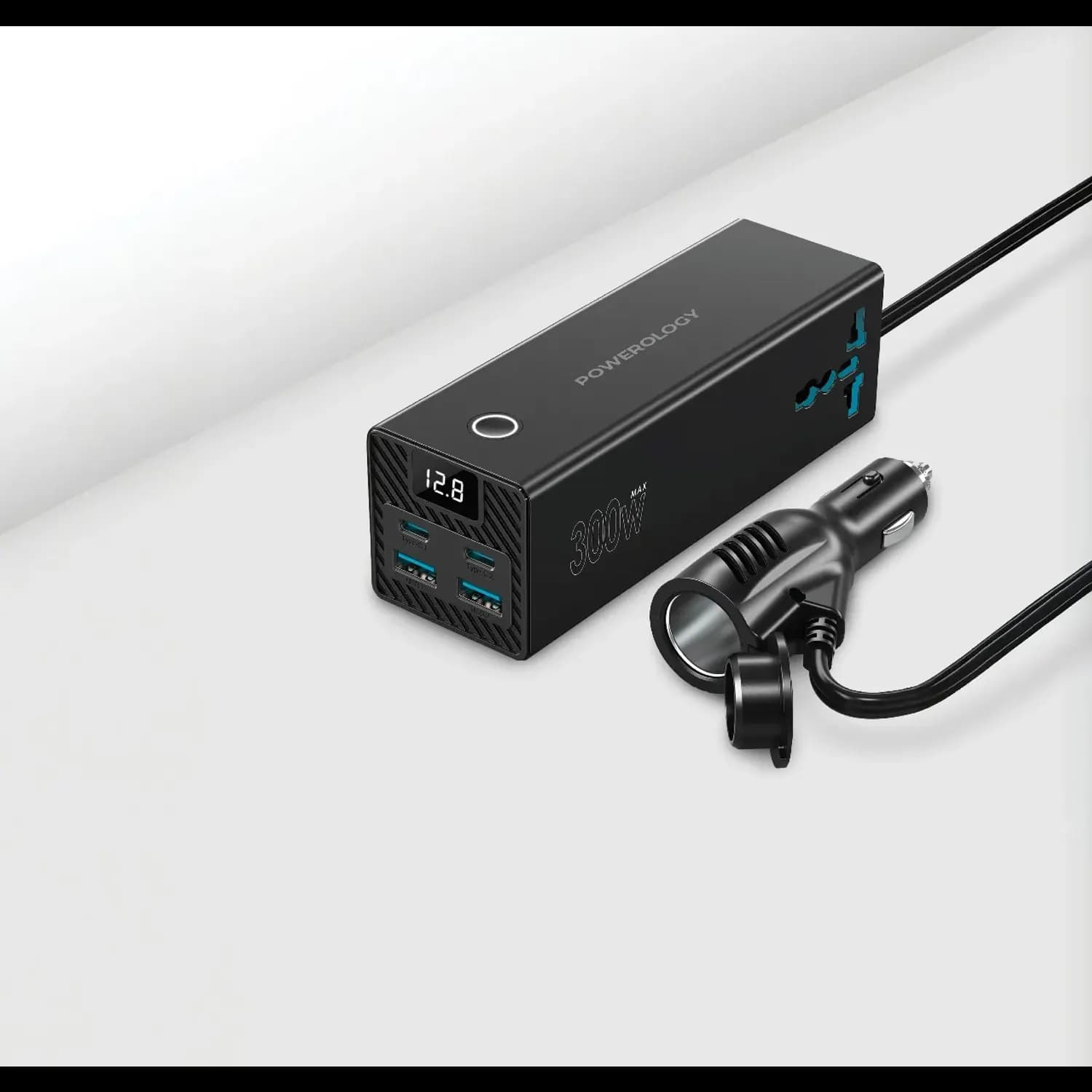Powerology Power Inverter - 300W, Black 3