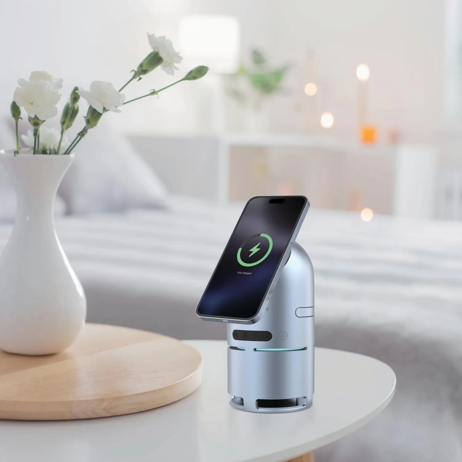 Powerology Wireless Charging Station - Bluetooth Speaker, Fast Charge 3