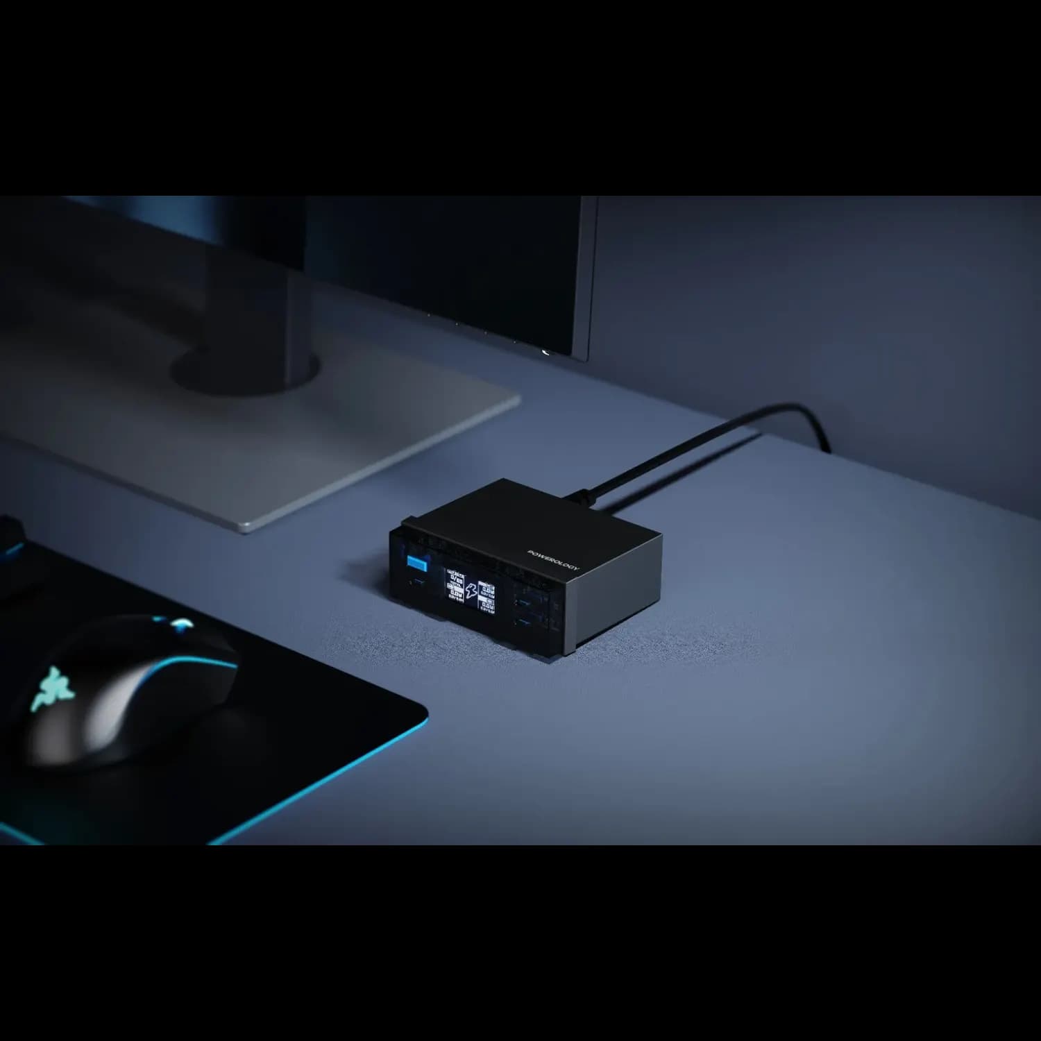 Powerology Charging Station - Desktop, Black 3