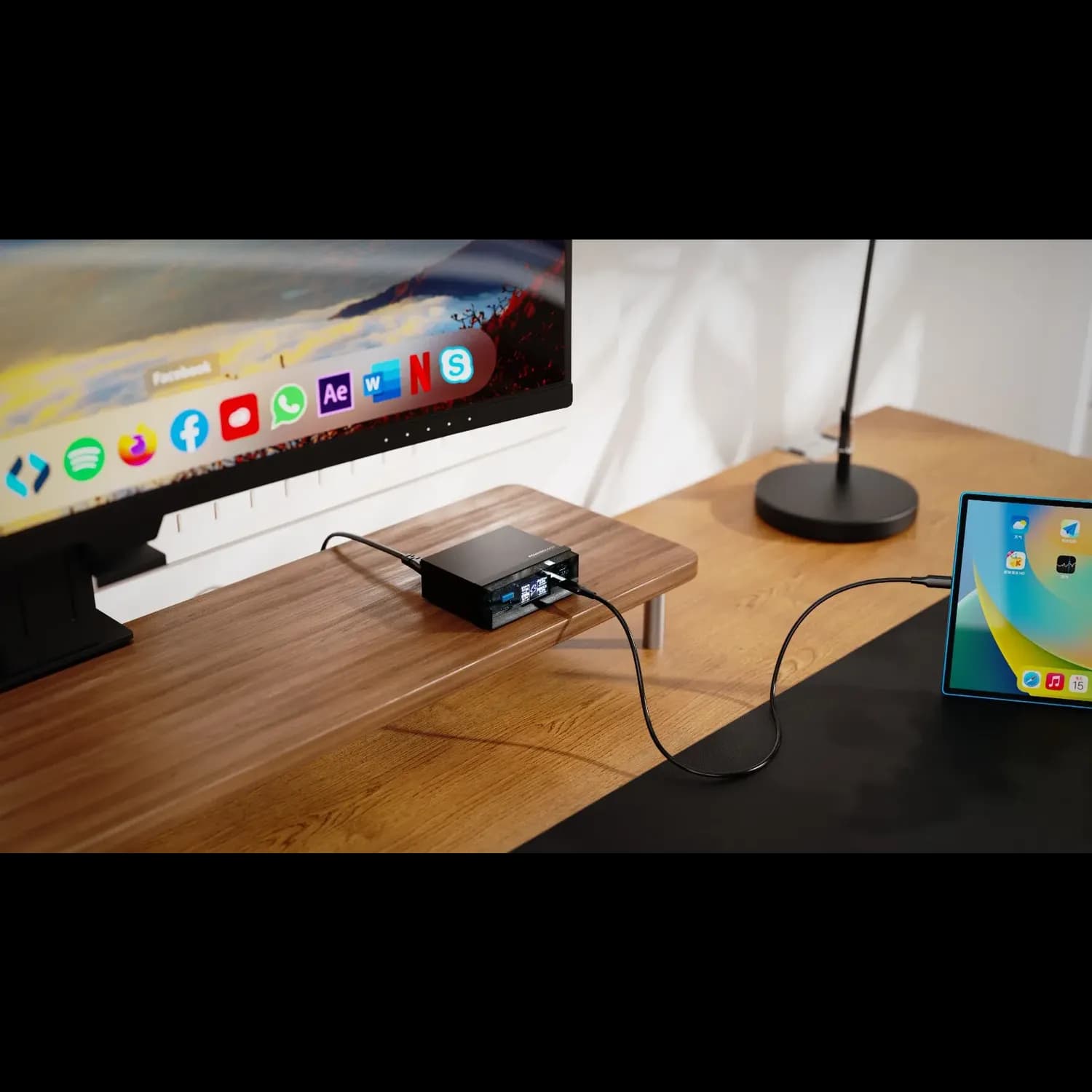 Powerology Charging Station - Desktop, Black 4
