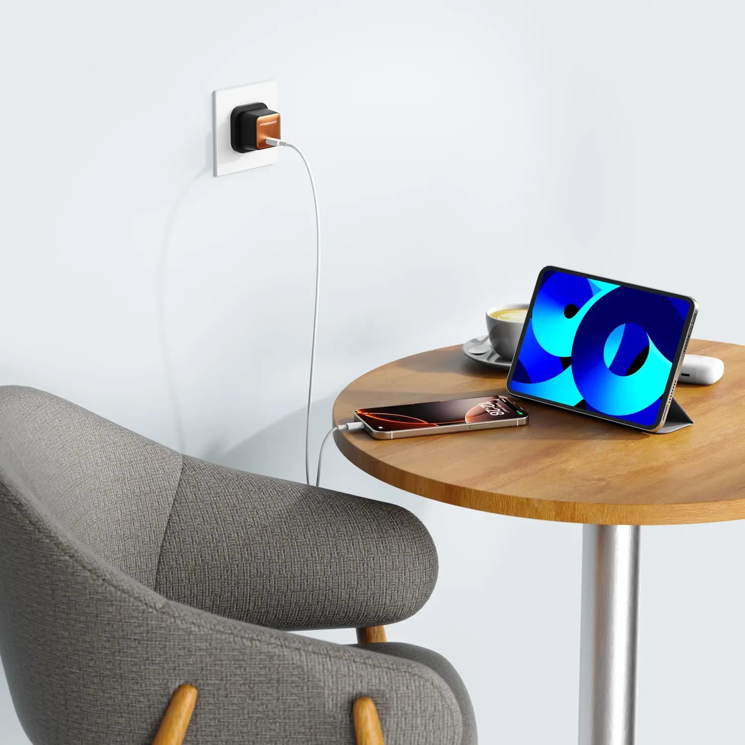 Powerology Charger QX - 45W GaN PD & QC 4.0, Orange 3