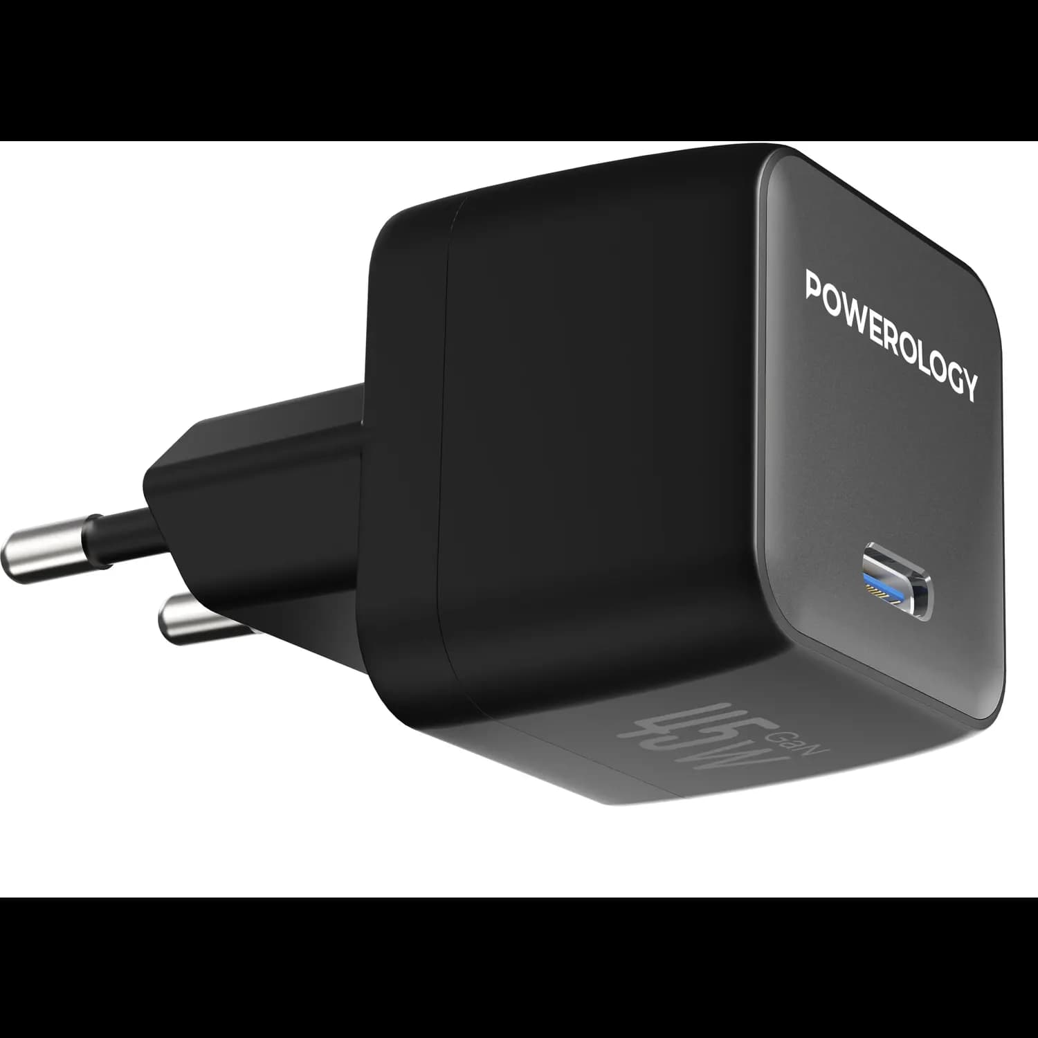 Powerology Charger QX 45W GaN PD & QC4.0 - Pocket-Sized, Black 1