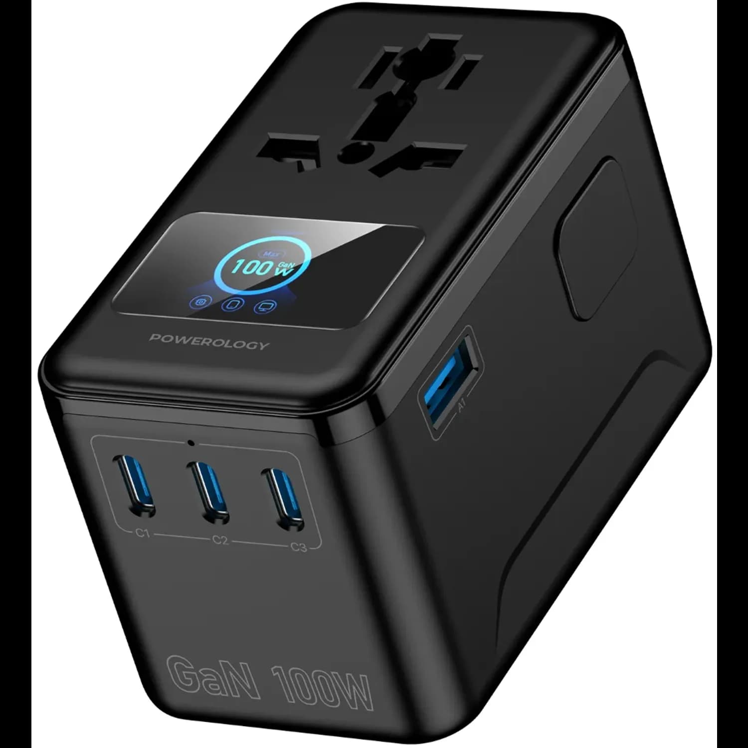 Powerology Travel Adapter Voltvoya - 100W PD, Black 1
