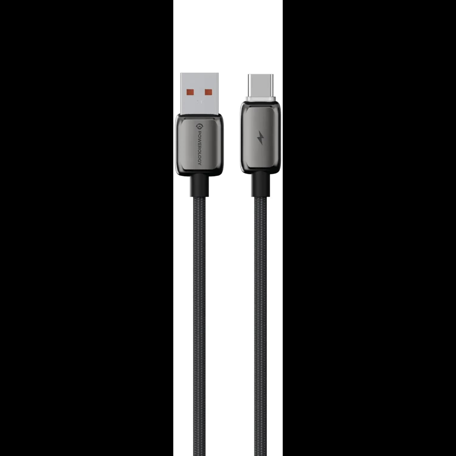 Powerology USB-A to USB-C Cable Zinco Series - 3A Fast Charging, Gray
