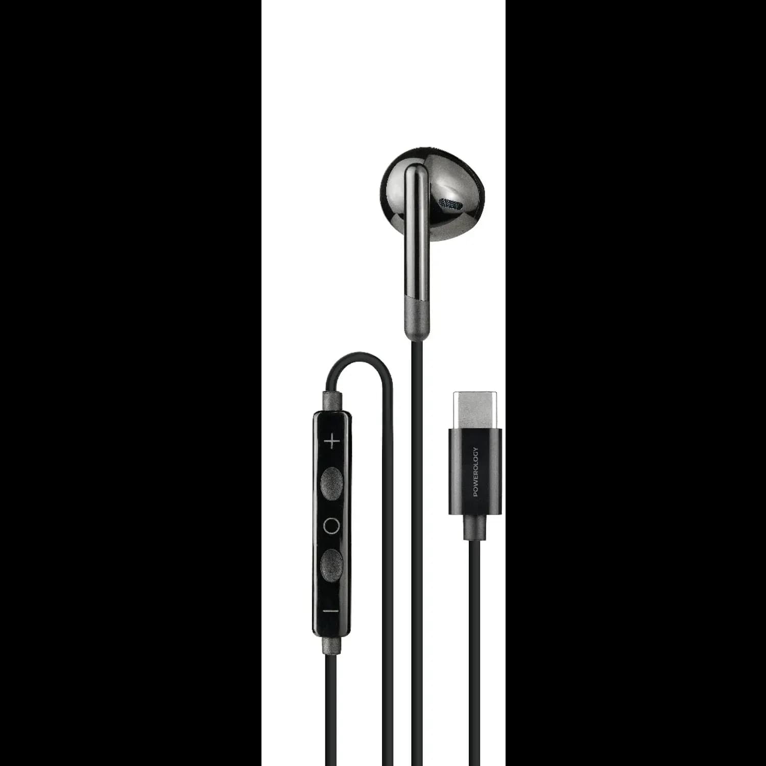 Powerology Mono Earphone - Type-C, Black — Black 3