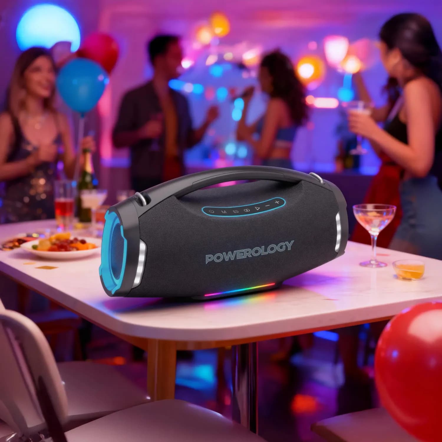 Powerology Bluetooth Speaker - 350W RGB, 16000mAh, IPX5 3
